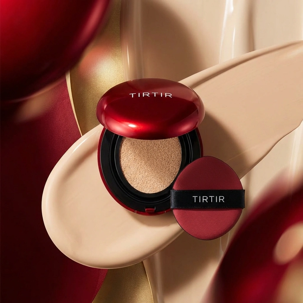 TIRTIR Mask Fit Red Cushion Foundation | Full coverage, Weightless, Skin fit, Satin Glow Finish, Korean Makeup BB Foundation, beauty, Tattoo cover up, Buildable (#21N Ivory, 0.63 Fl Oz)