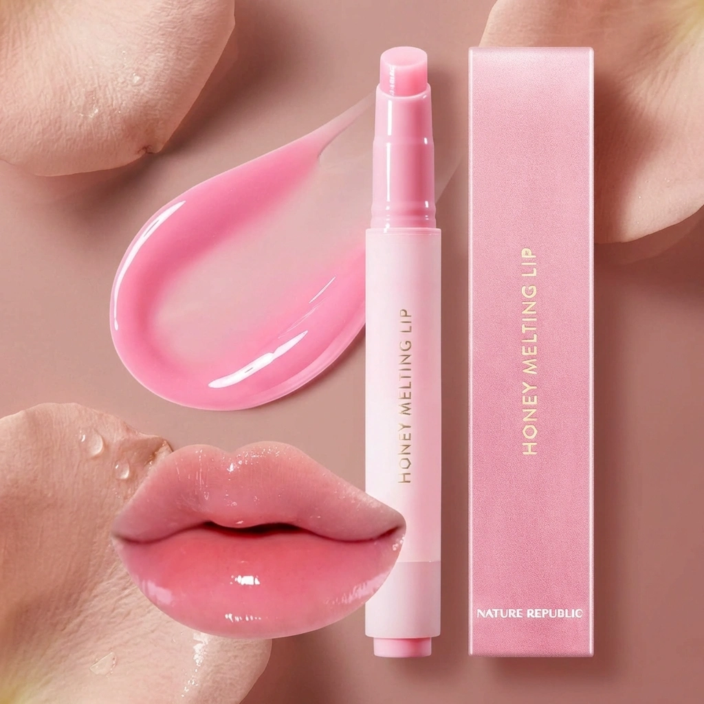 Nature Republic HONEY MELTING LIP PLUMPING (11 PINK) SOFT LIP STICK Tint & Plump Hydrating Gloss, Moisturizing balms, Volumizing formula & Sheer tint, Glowy Finish, korean make up