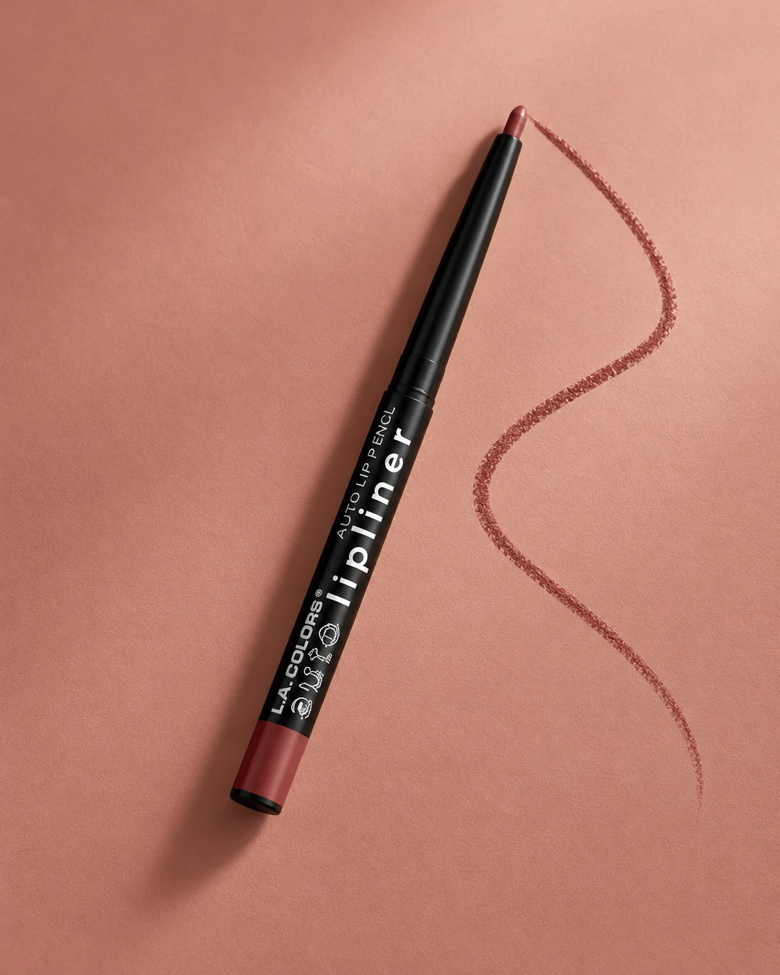 Illustrated view of L.A. COLORS Auto Lip Pencil, Rose Brown · CAL566A